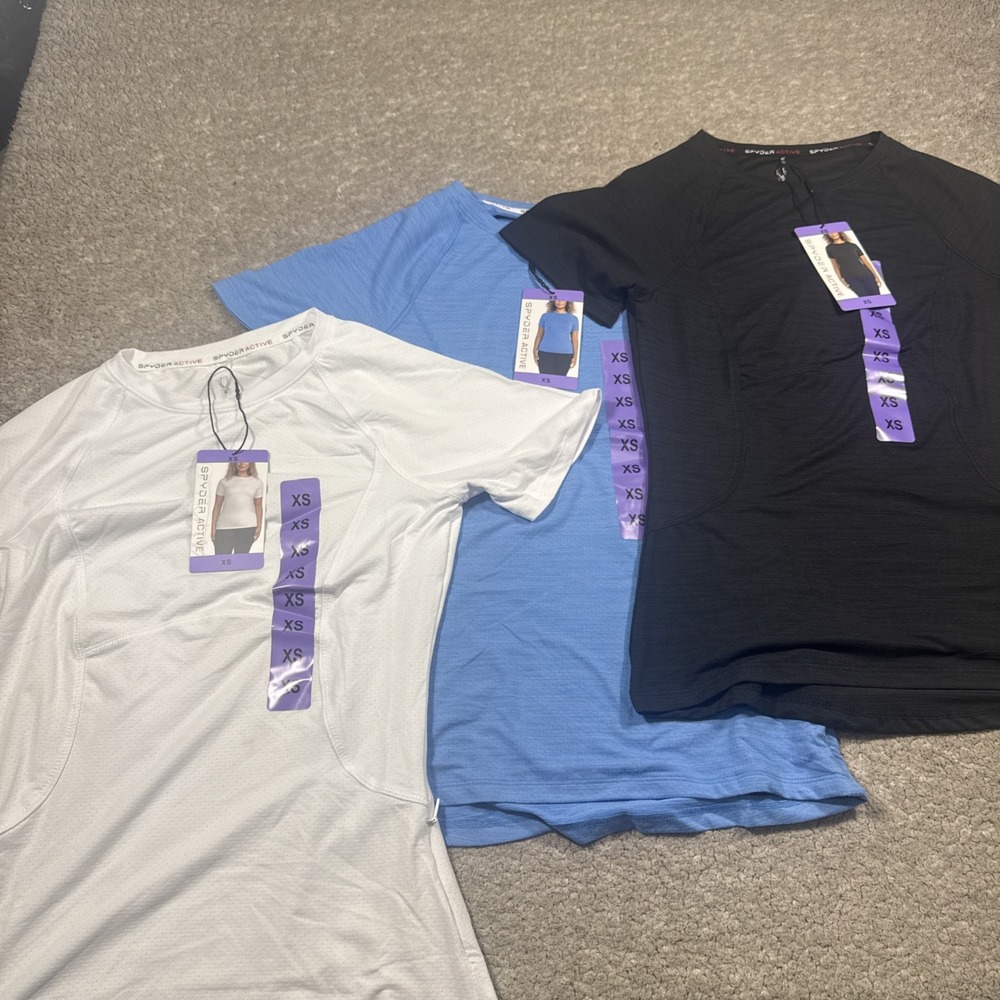 Spyder Women's performance Short Sleeve Active Tees size XS bundle of 3 NWT